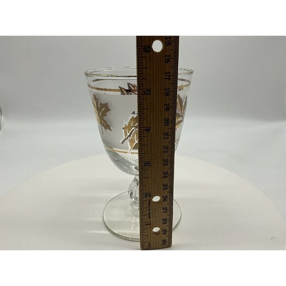 Libbey Vintage Golden Foliage Mid Century Gold Leaf Goblet | Set of 4 - Picture 16 of 16